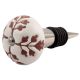Brown Leaf Cut Flower Etched Ceramic Wine Stopper (Pack Of One Piece)